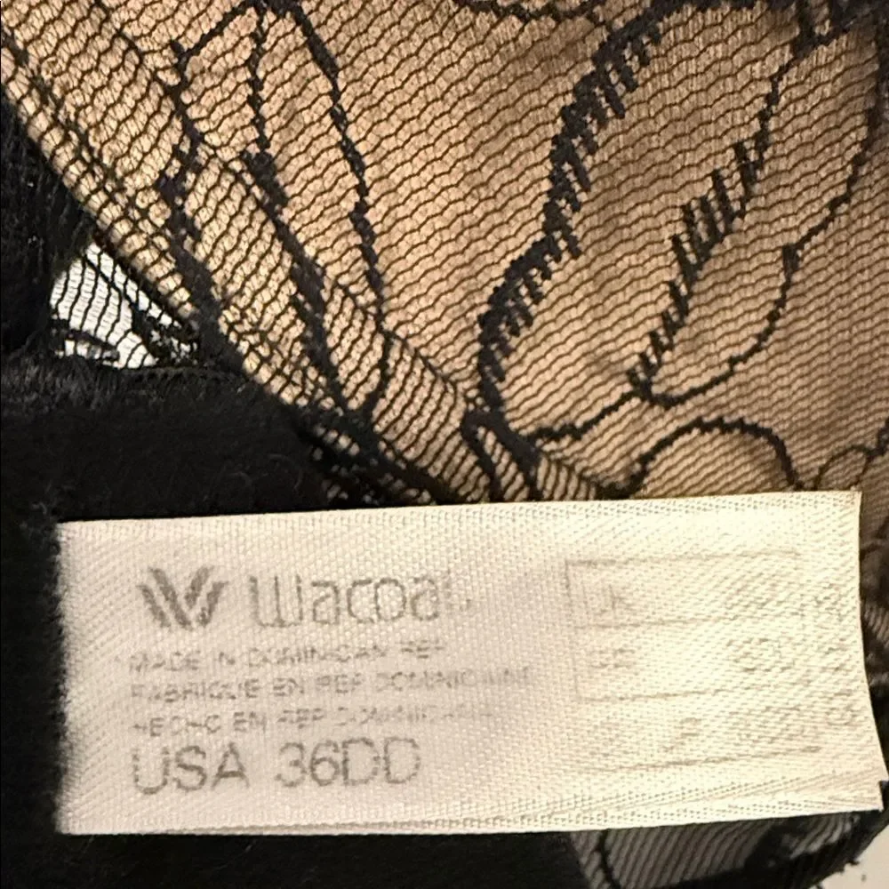 Wacoal Rosy Outlook Contour T-Shirt Underwire Bra Nude Black #853148 36DD